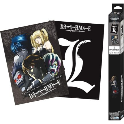 Set 2 Posters Chibi 52×38 L & Groupe – Death Note – ABYstyle - Manga Story