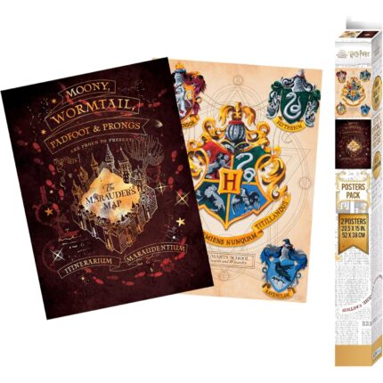Set 2 Posters Chibi 52×38 Blason & Maraudeurs – Harry Potter – ABYstyle - Manga Story