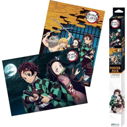 Set 2 Posters Chibi 52×38 Groupe & Duo – Demon Slayer – ABYstyle - Manga Story