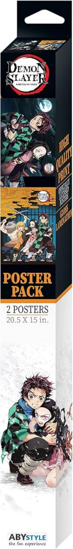 Set 2 Posters Chibi 52x38 Groupe & Duo - Demon Slayer - ABYstyle – Image 4