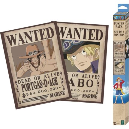 Set 2 Posters Chibi 52×38 Wanted Sabo & Ace – One Piece – ABYstyle - Manga Story