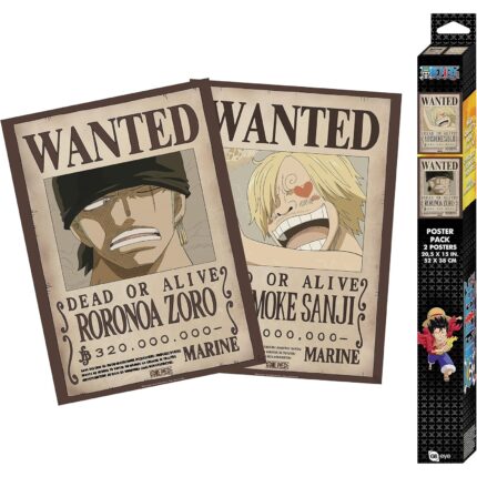 Set 2 Posters Chibi 52×38 Wanted Zoro & Sanji – One Piece – ABYstyle - Manga Story