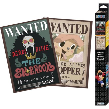Set 2 Posters Chibi Wanted Chopper & Brook – One Piece – ABYstyle - Manga Story