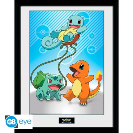 Tirage encadré Starters Kanto 30×40 – Pokemon – ABYstyle - Manga Story