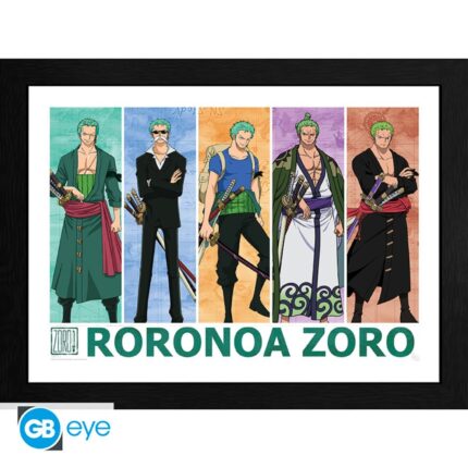 Tirage encadré Zoro Le Chasseur de Pirates 30×40 – One Piece – ABYstyle - Manga Story