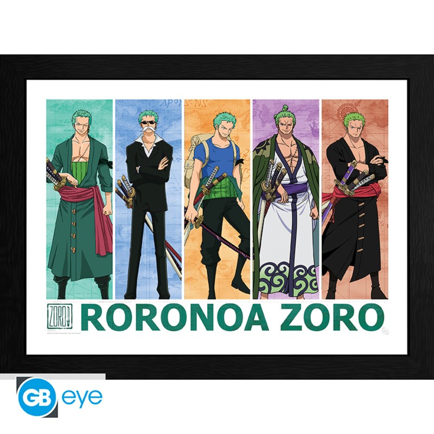 tirage_encadre_zoro_le_chasseur_de_pirates_30x40-one_piece-abystyle Tirage encadré Zoro Le Chasseur de Pirates 30x40 - One Piece - ABYstyle – Image 1